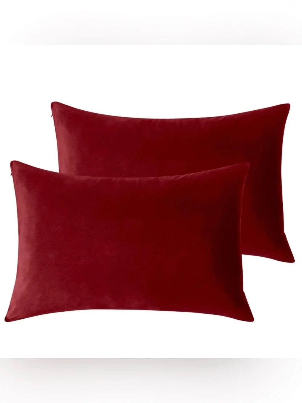 Red Velvet Pillowcases with Zippers (2-pack)